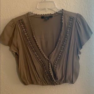 Olive Green Cropped Top